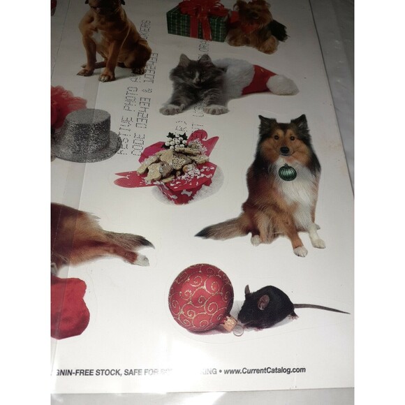 Current Inc Festive Photo Animal Stickers 46 Christmas Pets Holiday Stationery - Picture 5 of 8